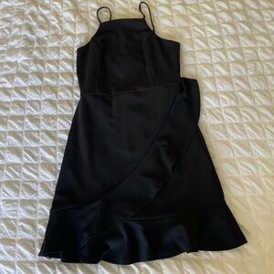 Lulu's Chic Black Ruffle Knit Dress